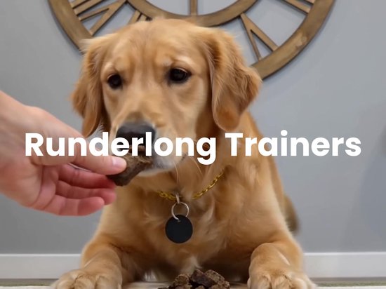 Woef Woef Snacks Hondensnacks Runderlong Trainers 0.50 KG - Trainingsnacks Hondensnoepjes - Gedroogd vlees - Rund - vanaf 3 maanden - Geen toevoegingen