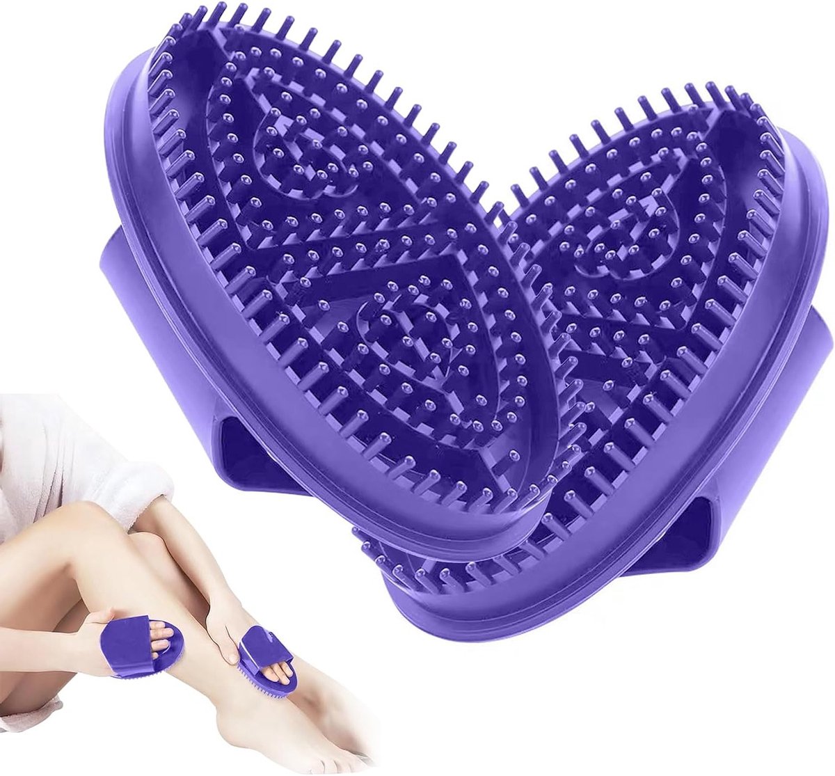 Set van 2 Professionele Massageborstels voor Lichaamsvormgeving en Gewichtsverlies, Makkelijk te Reinigen, Paars