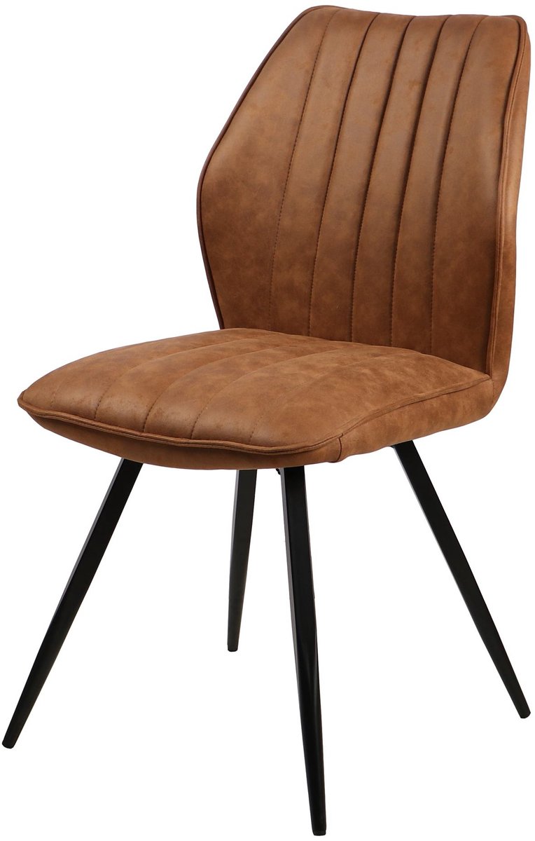 Eetkamerstoel S240 – whisky PU eco leder – metalen poten