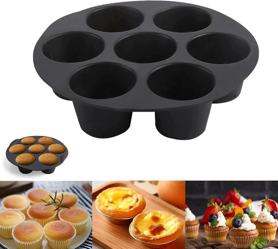 Set van 2 Diepe Muffinvormen, Siliconen Muffinvormen voor Cupcakes en Brownies, Antiaanbak Mallen voor Bakplezier van Merkloos — afbeelding 3