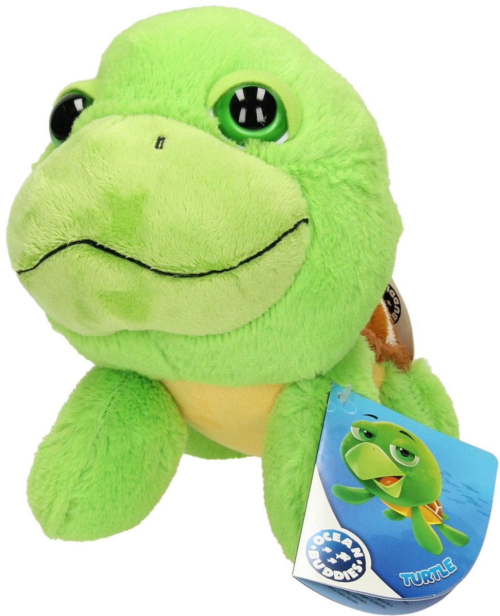 Lobbes knuffel schildpad pluche - grote kop - 21cm speelgoed.