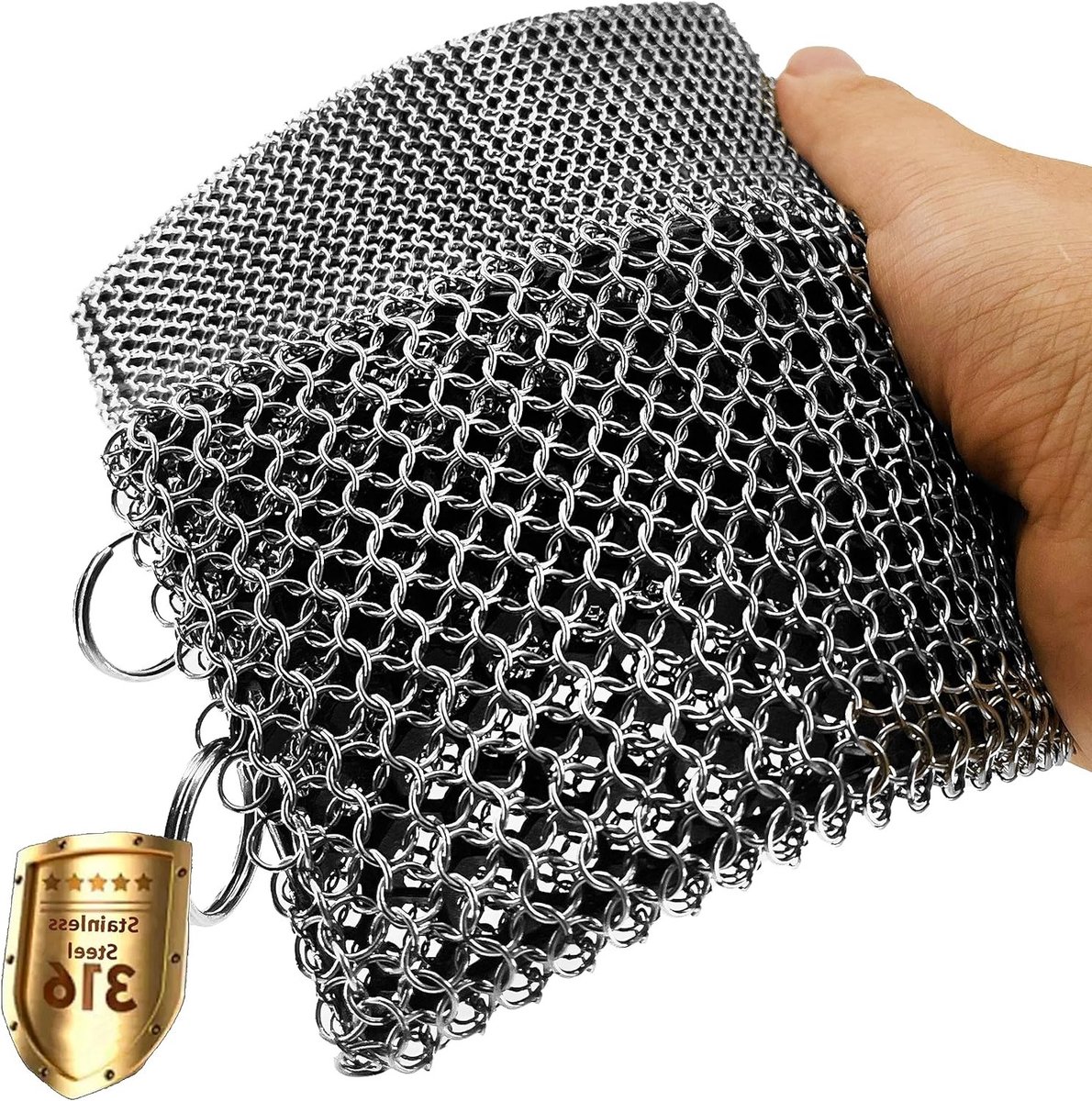 Fijn Ring Schoonmaakborstel voor Gietijzeren Pannen - Roestvrijstalen Kookgerei Reiniger met Siliconen en Gelaste Ringen voor BBQ en Keukenaccessoires