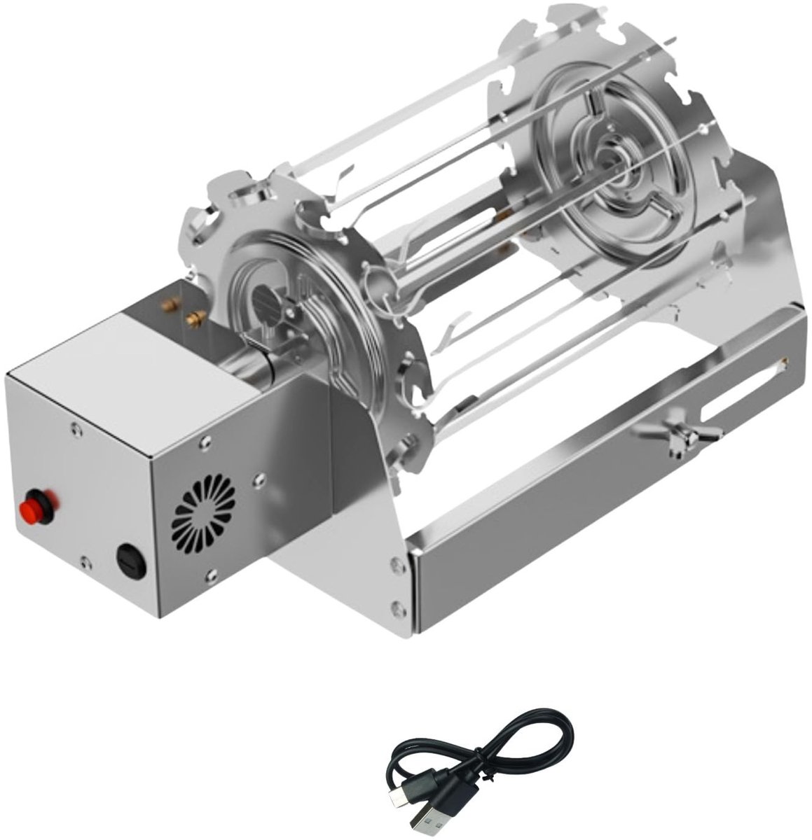 Automatische Draaiende Grill Spiesjes - Type C Oplaadpoort voor Thuis BBQ
