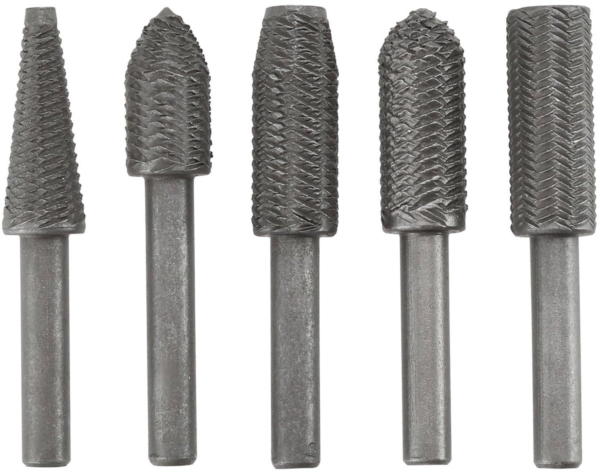 Set van 5 hoge snelheid staal rotatiefiles - 58.7 mm voor precisiewerk in metaalbewerking