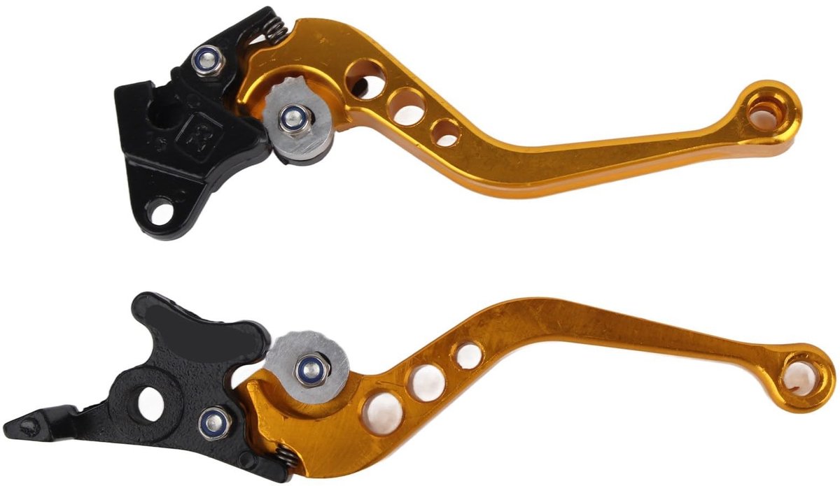 aladdien - Bremshebel - CNC-Aluminium - Luxe Motorfiets Remhendels - Geel - Universele Koppeling - Geschikt voor 22mm Stuur