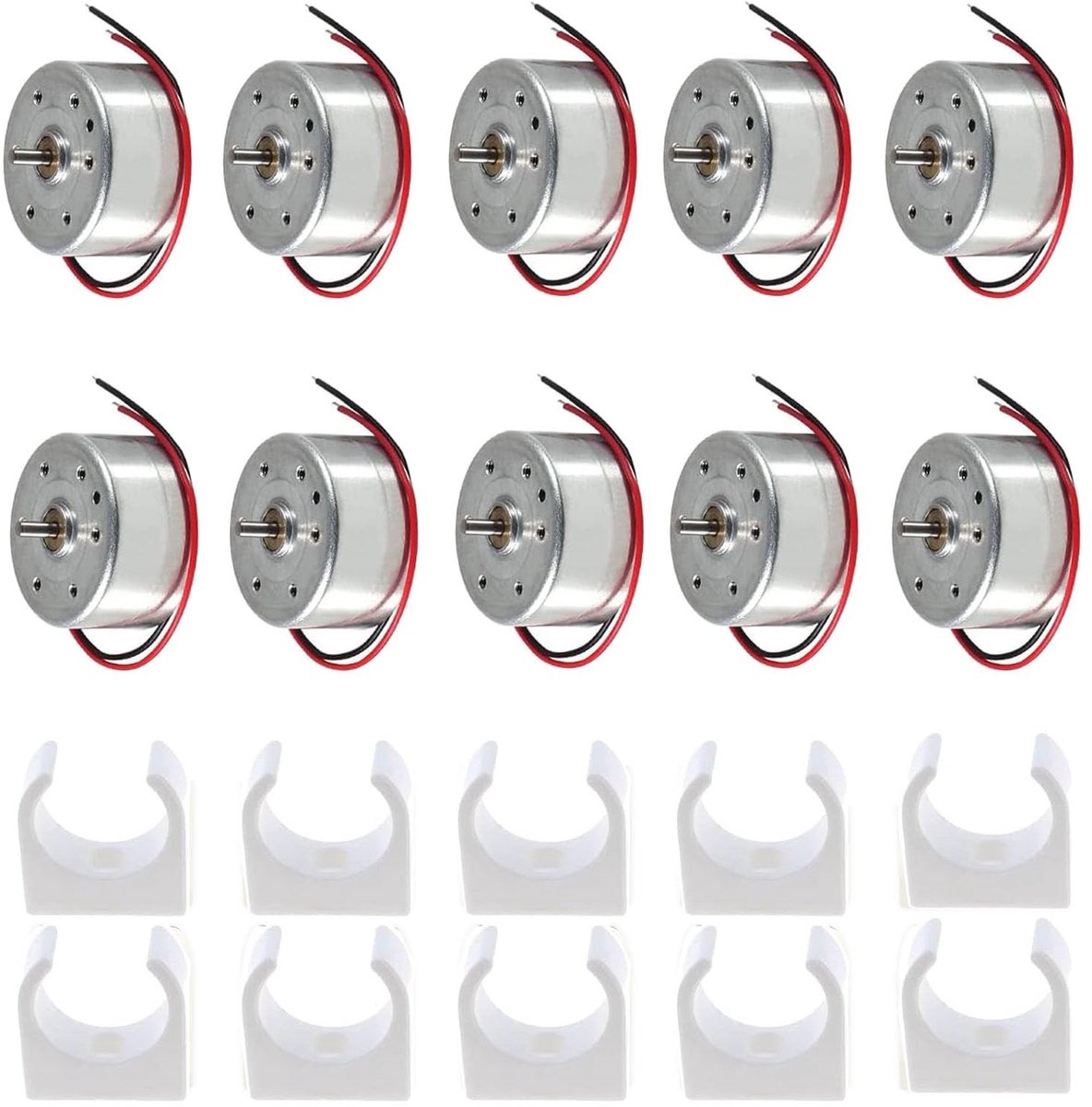 Mini elektrische motoren set van 10 stuks DC 1.5V - 9V met plastic motorhouder voor DIY en educatieve experimenten