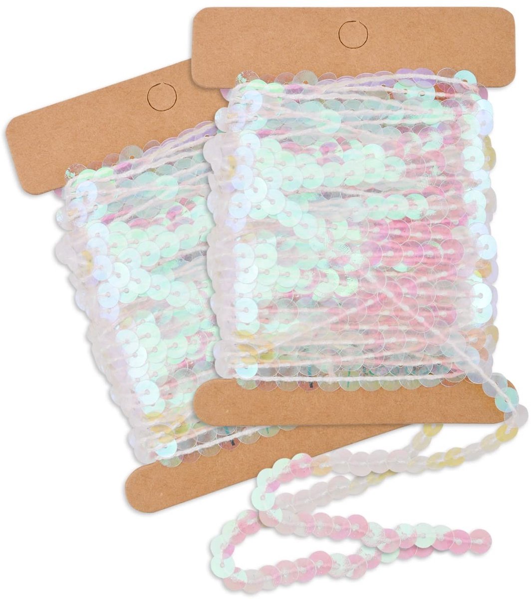 URROMA Heldere Iriserende Pailletten Trim voor DIY Kleding en Accessoires - 10 Yards