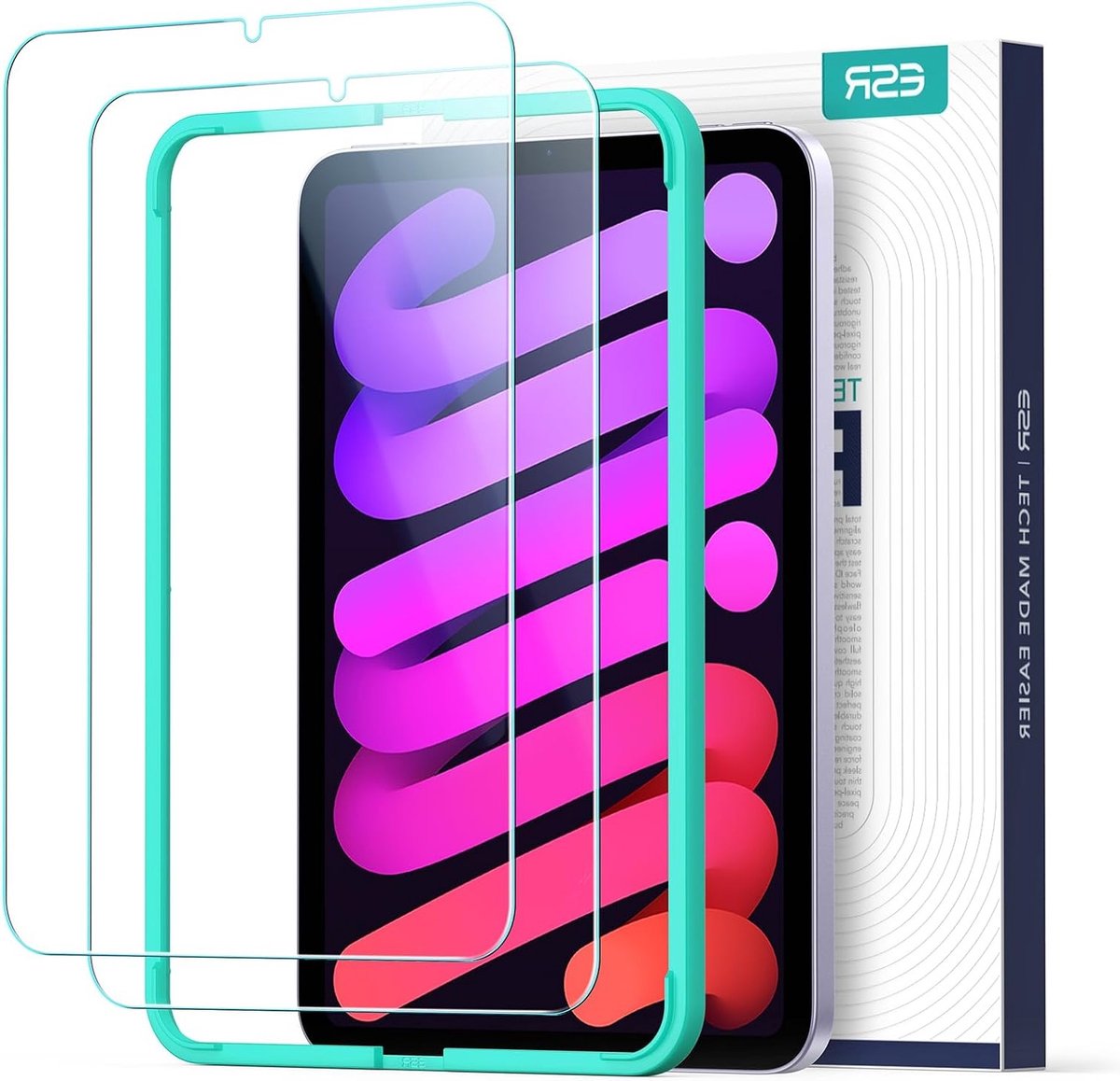 Set van 2 Screenprotectors voor iPad Mini 7 (A17 Pro)/6e Generatie - Tempered Glass, Krasbestendig, Anti-Vingerafdruk, HD Transparantie, Eenvoudige Installatie