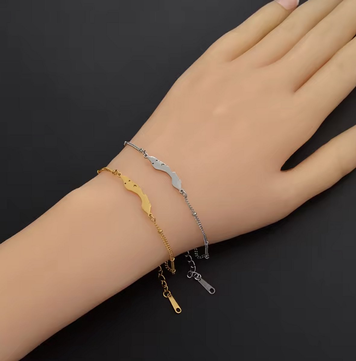 Curacao Armband - Kleur: Goud - Lengte: 18 CM - Armbandje - Korsou / Dushi Curacao - Bracelet - Island - Dutch Caribbean - Curadise - Hoge Kwaliteit - RVS / Roestvrijstaal / Stainless Steel - Verkleurt Niet - Inclusief Luxe Cadeauverpakking