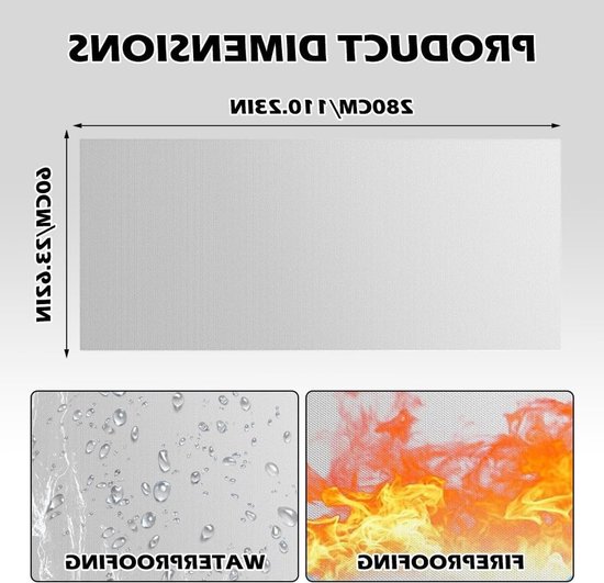 Hittebeschermingsmat van gealuminiseerd materiaal, zelfklevend, voor isolatie en bescherming van slangen (60 x 280 cm) van Merkloos — afbeelding 2