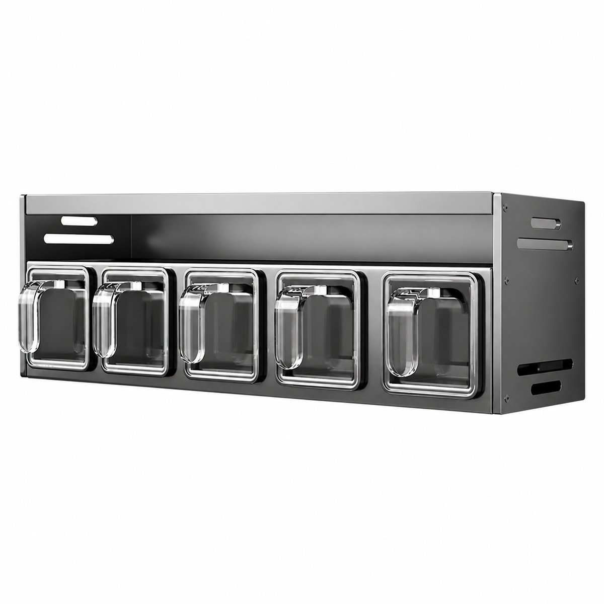 Kruidenrek Wandmontage – Multifunctioneel 2-Laags Kruidenrek met Opbergdozen – Zonder Boren – Keuken Organizer