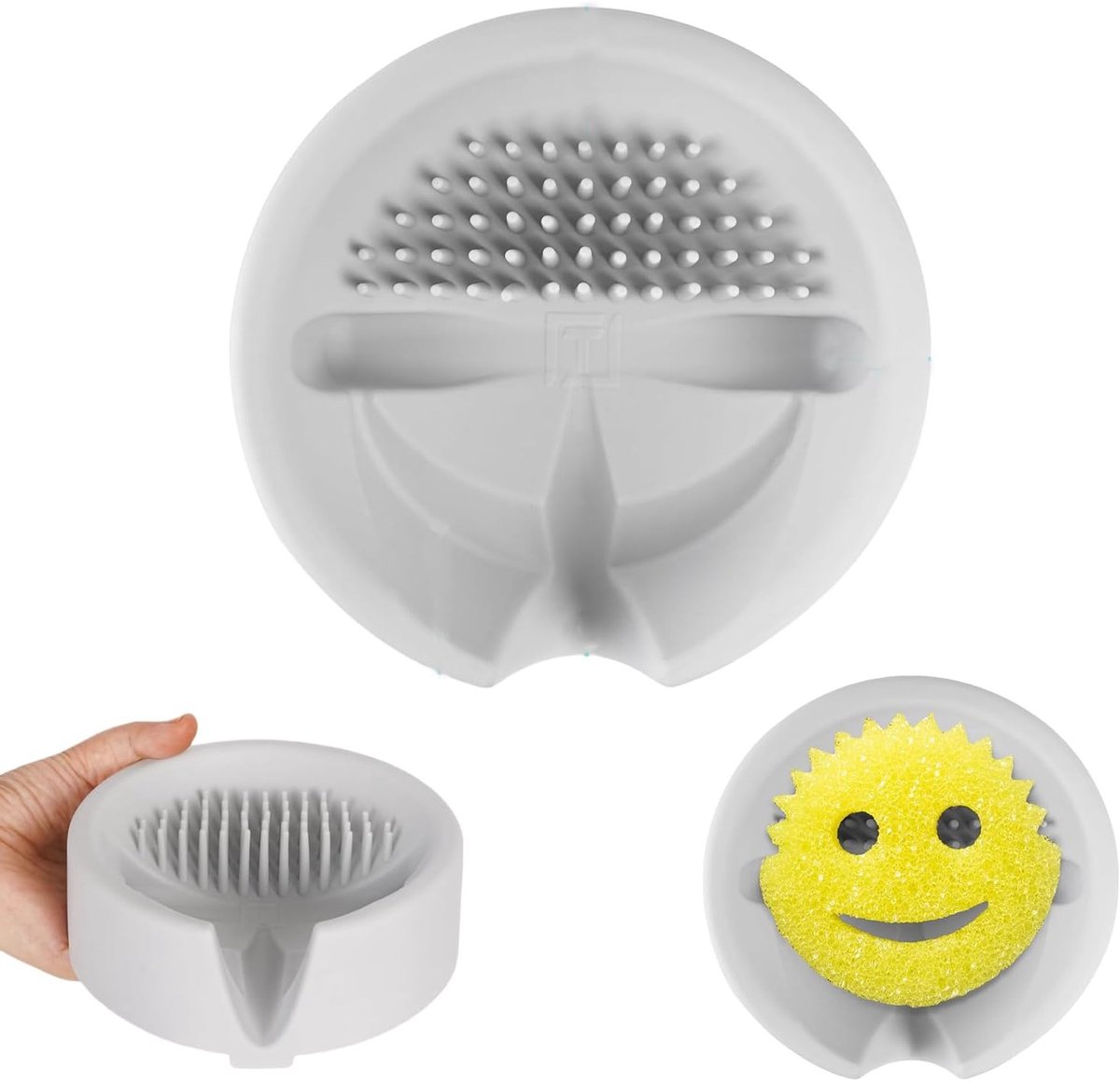 Duurzame siliconen sponshouder met afvoer, ideaal voor een opgeruimde en schone keuken, perfect voor alle soorten sponzen