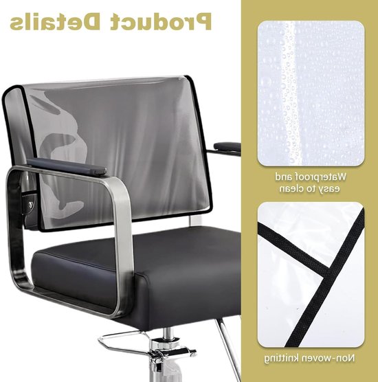 Zwarte Salonstoelhoes voor Kappers en Massagesalons - Bescherming voor Meeste Stoelen, Versterkt en Precisie Gestikt, 51 x 40 x 12 cm van Merkloos — afbeelding 4