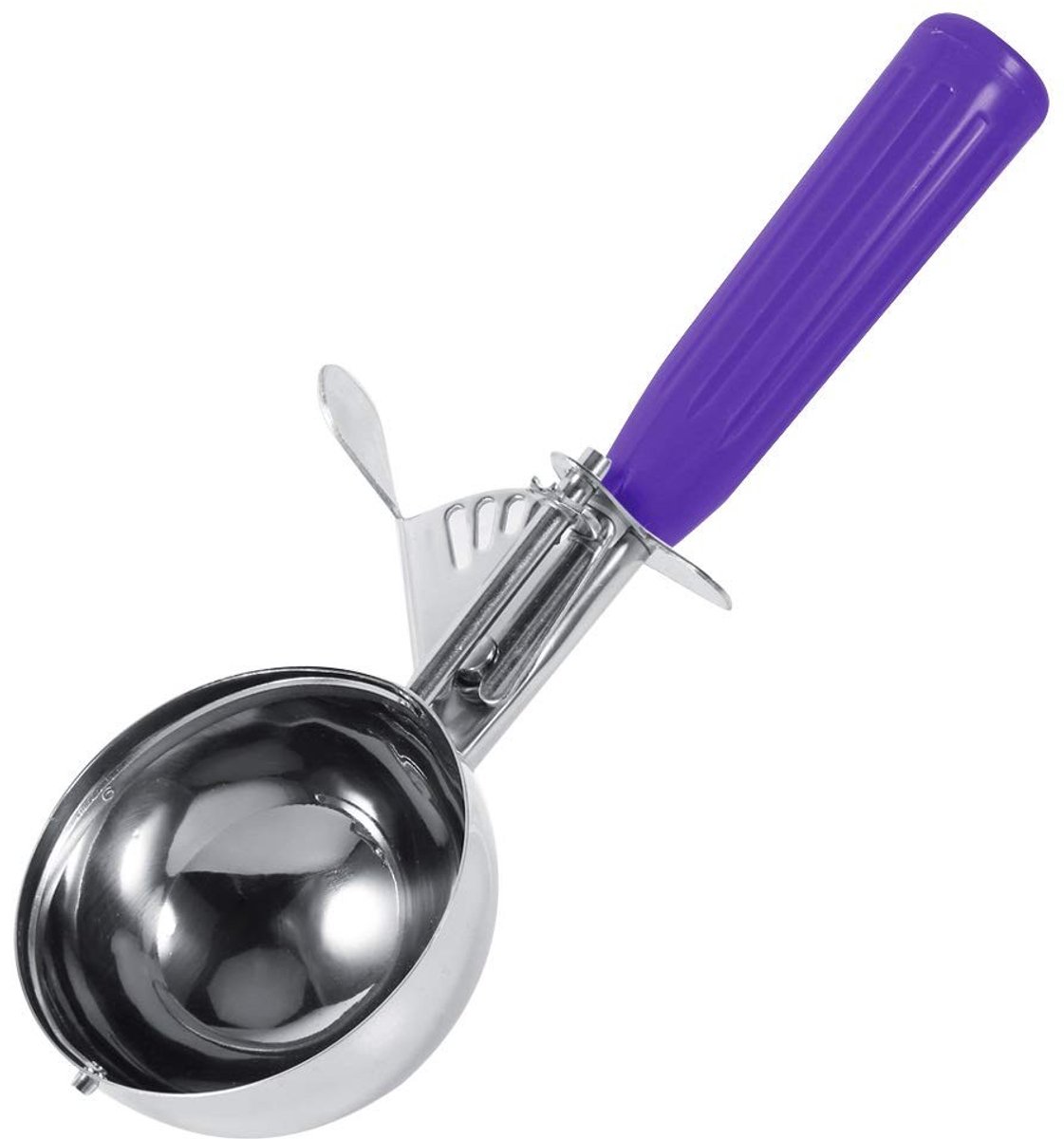 IJsschep - Fruitlepel - Keukenwerk - Met Uitwerphendel - 42 cm - Paars