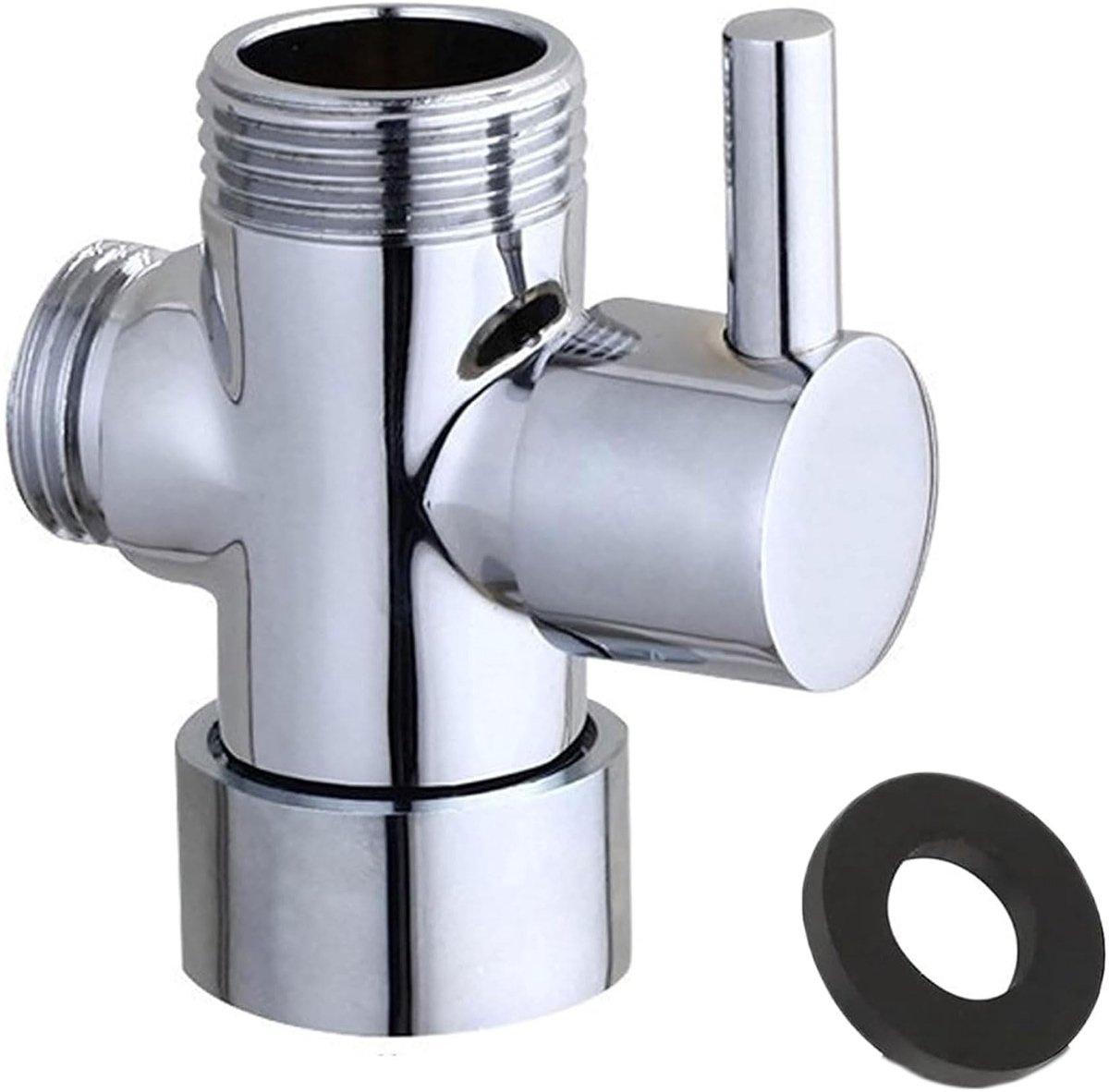 aladdien - Klep Omleider - Driewegklep Schakelaar - Hoogwaardig Messing - Chroom - Douche Adapter - Reserveonderdeel Douchesysteem - Geschikt voor B..