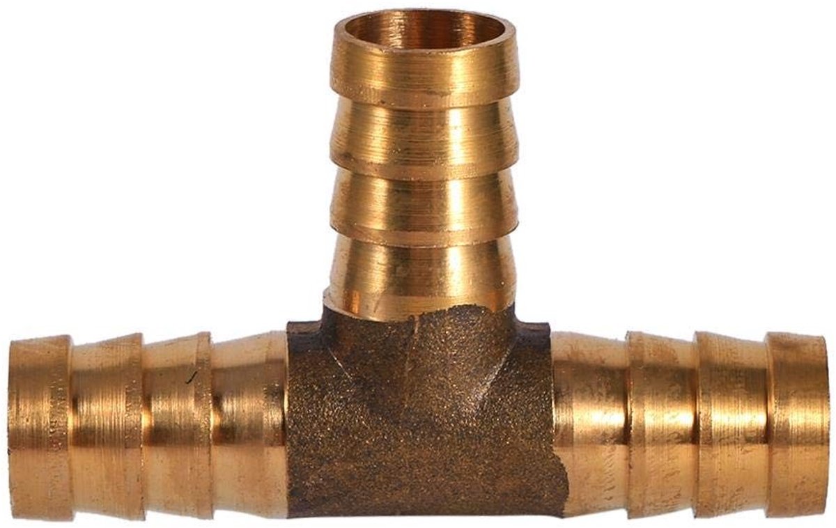 aladdien - 3-Weg T-Connector - Messing Slangadapter - Voor Brandstof, Lucht en Water - Duurzaam materiaal - Verbindingselement - Geschikt voor versc..