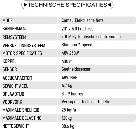 vankel Camel Elektrische Fiets–864Wh Accu–20×4.0 Inch Fatbike Banden –Geüpgrade Hydraulische Schijfremmen met Motoronderbreking–Actieradius tot 120 km–Verende Voorvork met Lock-out (Dubbele Modus)–Shimano 7 Versnellingen–Elektrische Stadsfiets–Grijs van VANKEL — afbeelding 5