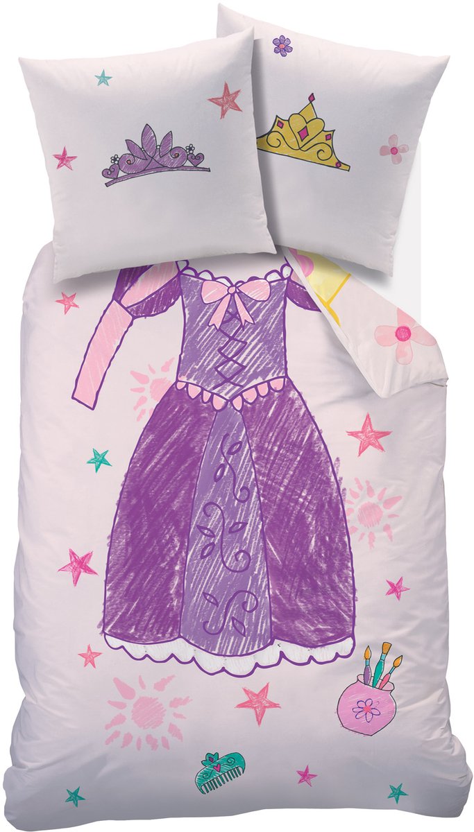 Disney Princess Dekbedovertrek Jurk - 140 x 200 + 63 x 63 cm - Katoen