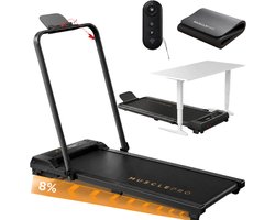 MusclePro MotionFlex Elite - Loopband 1-12km/u – Walking Pad – Loopband Inklapbaar – 8% Hellingfunctie - Wandelband – Incl. Tablethouder, Afstandsbediening en geluiddempende beschermmat