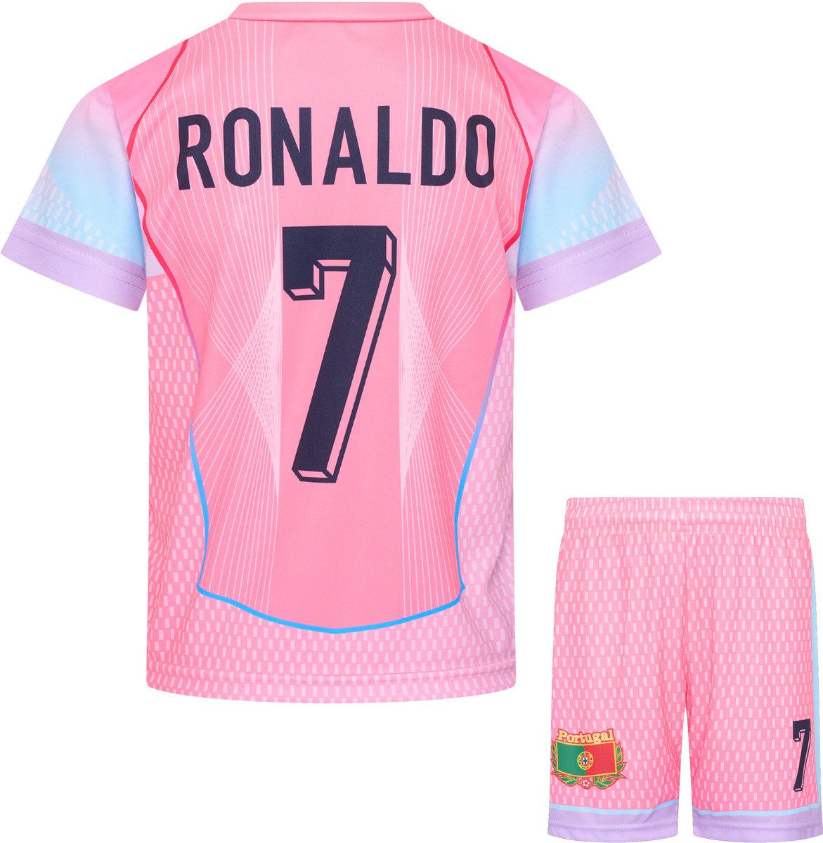 Cristiano Ronaldo Roze Voetbalshirt en Broekje Portugal - Baby t/m Volwassen Maten - Voetbaltenue - Maat XL