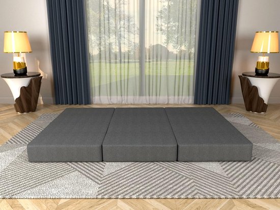 Vouwmatras 3-delig - Gastenmatras logeerbed - Comfortabel slapen - Oeko-Tex gecertificeerd - 80 x 195 cm - Antraciet — afbeelding 5