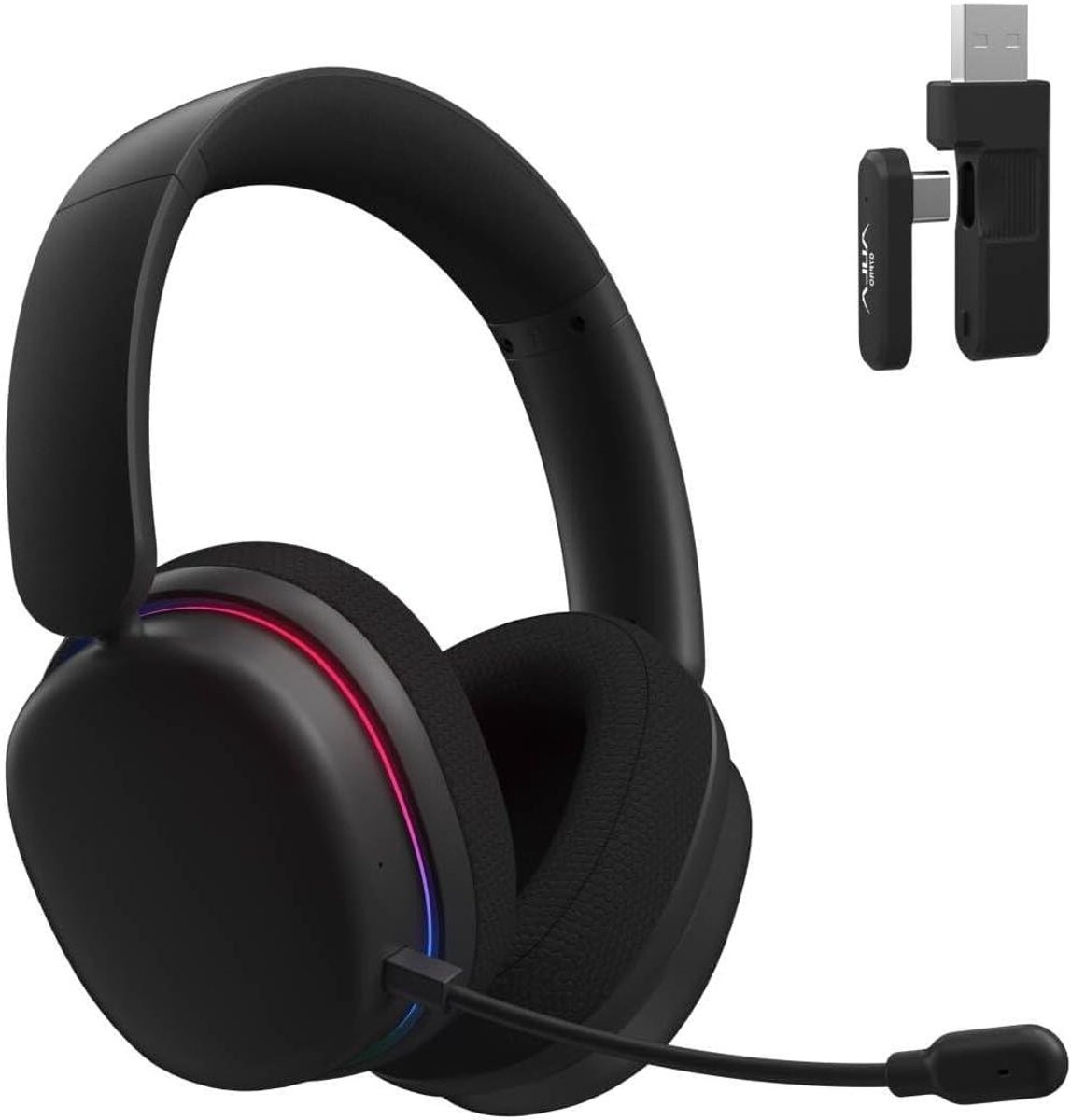 Draadloze Gaming Headset - PC Headset - Immersief Spelen - Virtuele 7.1 Surround Sound - 65 Uur Accu - Zwart