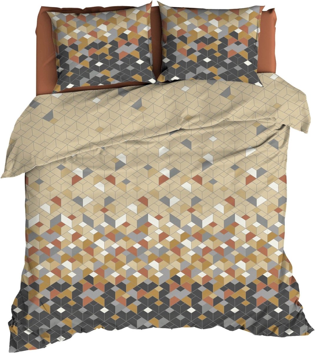 Satin d'Or Scoop Dekbedovertrek - Eenpersoons - 140x200/220 cm - Bruin