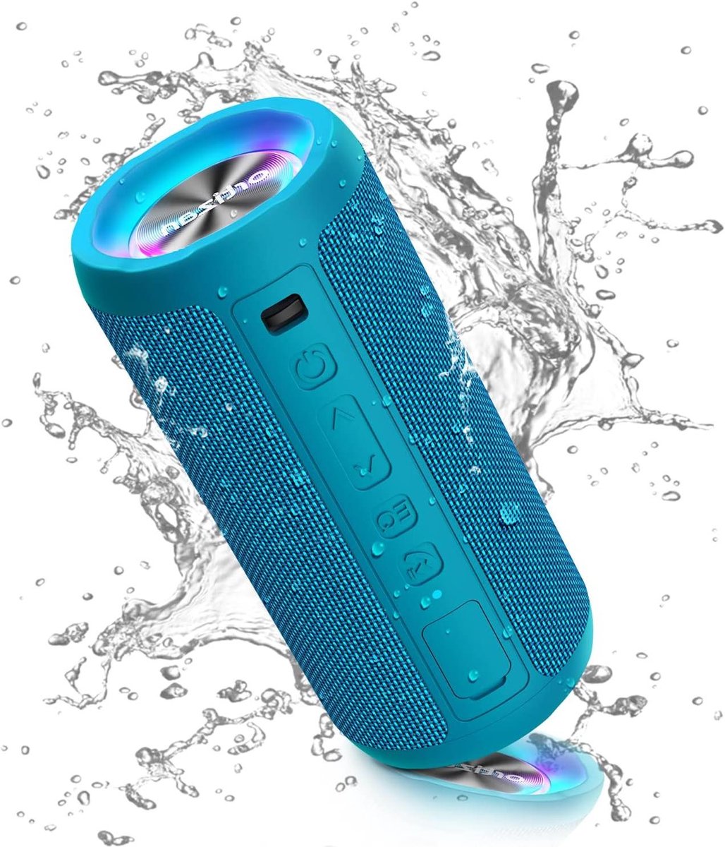 Draagbare Bluetooth Luidspreker - Draadloze Speaker - Muziek Luisteren Buiten - IPX7 Waterdicht - 30 Uur Speeltijd - Meerblauw