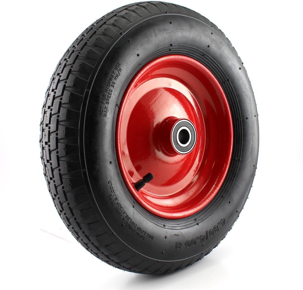 Kruiwagenwiel 4.00-8 met Metalen Velg en Kogellager – 4 Ply Blokprofiel – Draagvermogen 160 kg – WHEEL TECH EUROPE