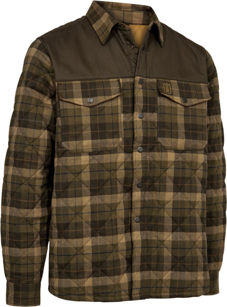 Deerhunter Youth Elbert Padded Shirt Jas Outdoor Shirtjack Jacht Shirtjack Scandinavisch Shirtjack Kinder Shirtjack Lange Mouwen Shirtjack Bruin Maat -128