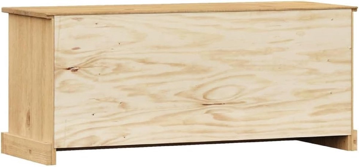 Schoenenkast met zitbank – Schoenenbank met opbergruimte & 4 vakken + 2 kastdeuren – House&Garden Massief Grenen Houten Schoenenrek Halmeubel – 106 x 35 x 45 cm – Metalen Knoppen – Rustieke Gang Organizer