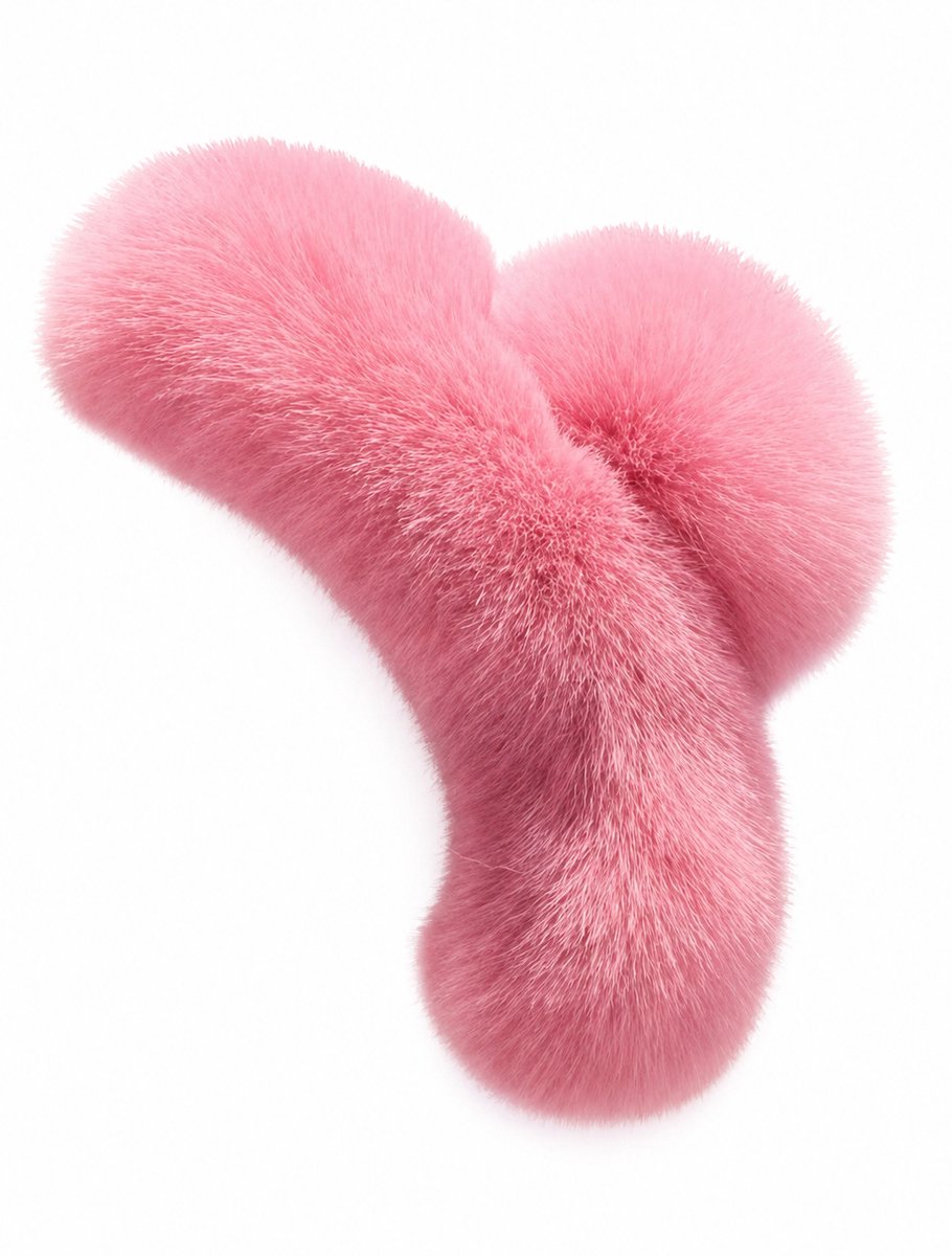 Roze fluffy haarclip