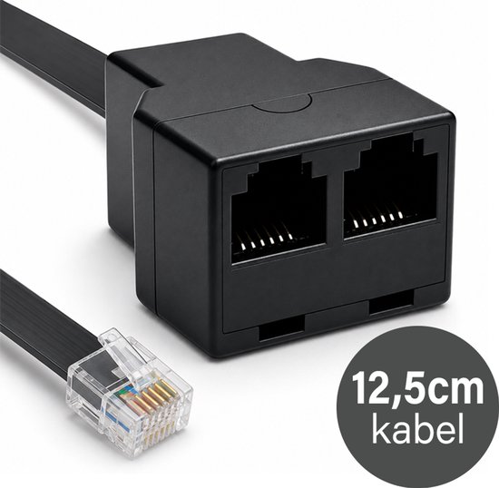 Répartiteur P1 passif 6 ports avec câble de 12,5 cm compatible HomeWizard et compteur P1 - RJ12(f) & 2x RJ12(f) - Dongle de compteur de consommation Wi-Fi - Borne de recharge et compteur d'énergie