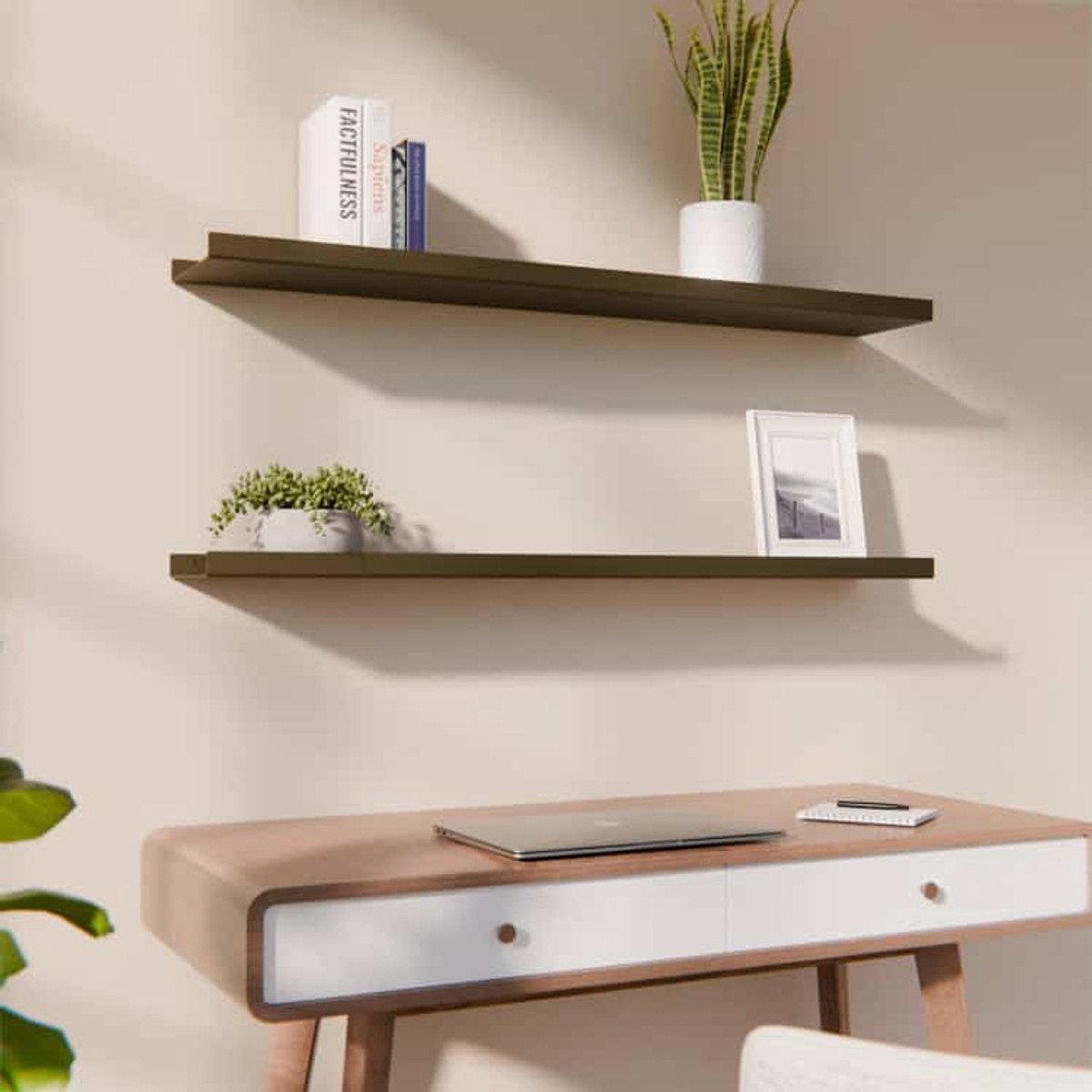 Metalen Wandplank Edge Bronze C33 100 cm - Kunst van Staal