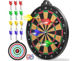 BOTC Magnetisch Dartbord - Dubbelzijdig Magneet Dartbord met 6 Magnetische Darts - Veilig Dartspel voor Kinderen & Volwassenen - 35 cm