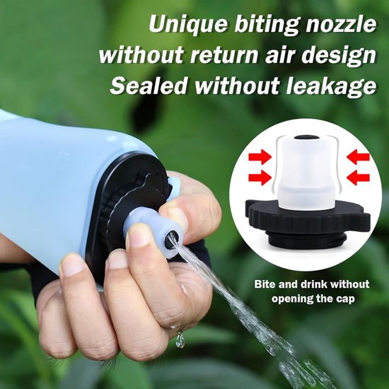 Fietsbidon - 350 ml - 7,3 x 5 x 19 cm - Zachte fles - Soft flask / Draagbare waterzak - Opvouwbare sportfles voor hardlopen en fietsen - Outdoor-waterfles - Ideaal voor marathons of gebruik onderweg — afbeelding 4
