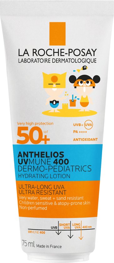 La Roche-Posay Anthelios Kind Hydraterende Zonnebrandmelk UVMUNE SPF50+ ECO-tube - voor Gezicht en Lichaam - Geschikt voor een Gevoelige Kinderhuid - 75ml