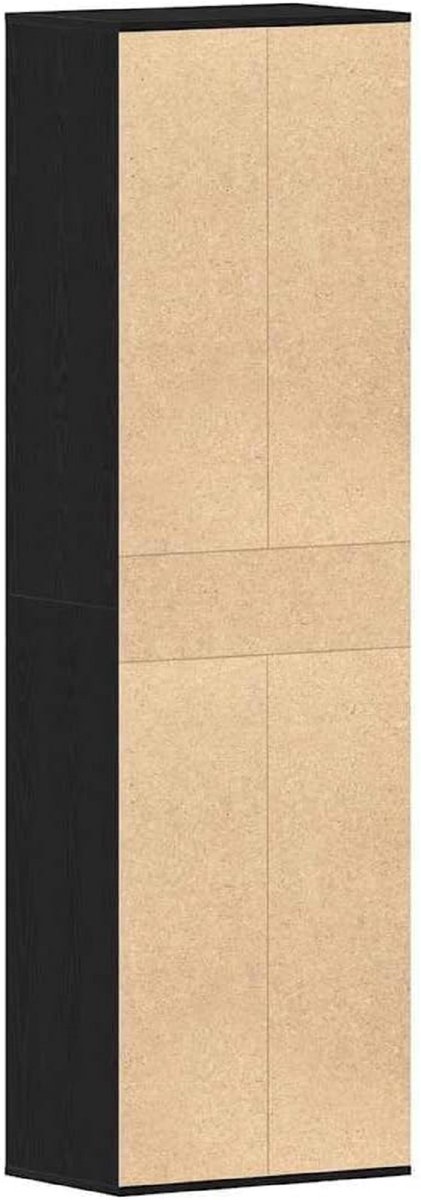 Schoenenkast Wandmontage 22 Vakken – House&Garden Zwart Eiken Look 54 x 34 x 183 cm – Smalle Ruimtebesparende Schoenenopberger Hal Organizer – Modern Trapezium Design – Vochtbestendig Samengesteld Hout