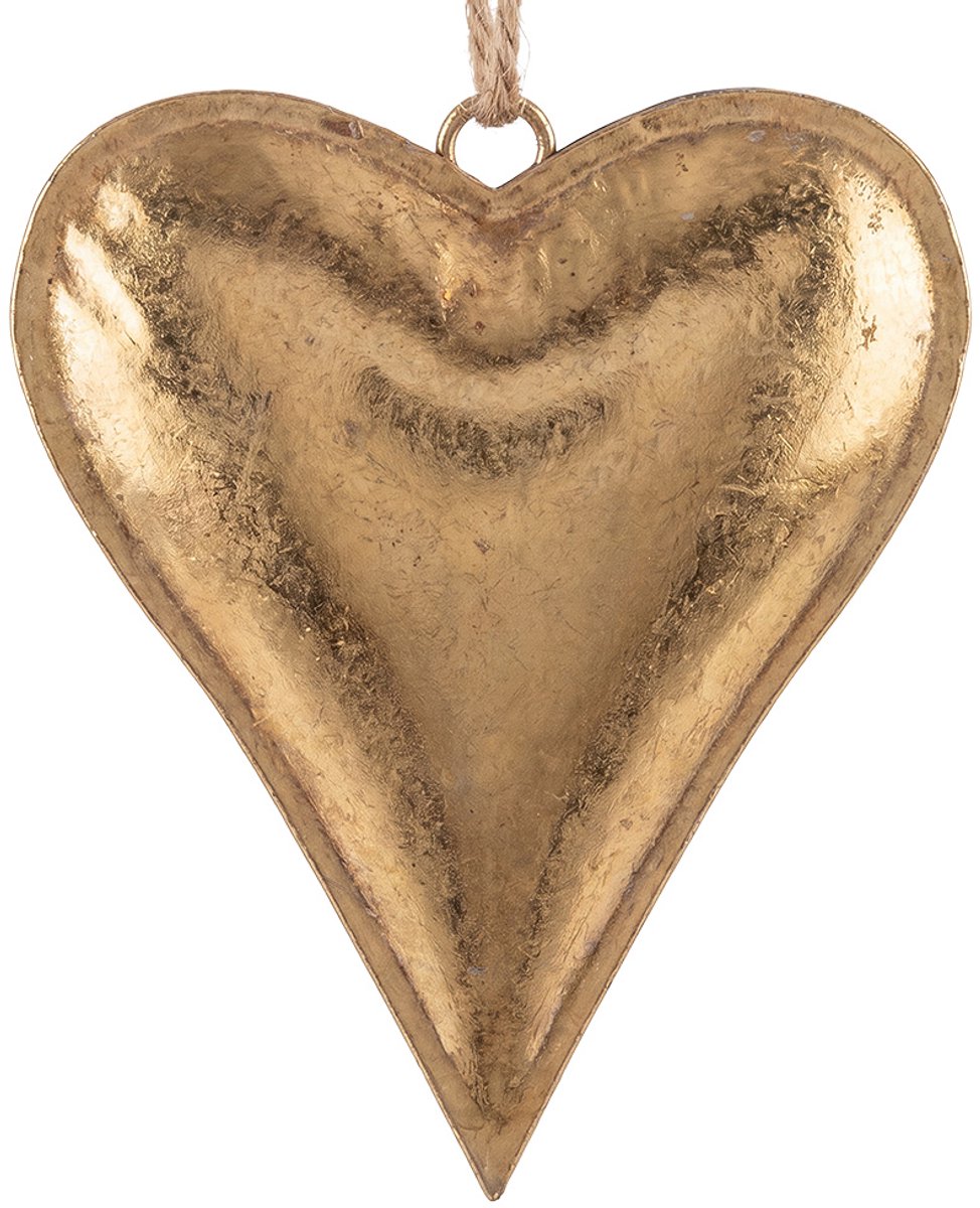 Clayre & Eef Decoratie Hart Goudkleurig Metaal
