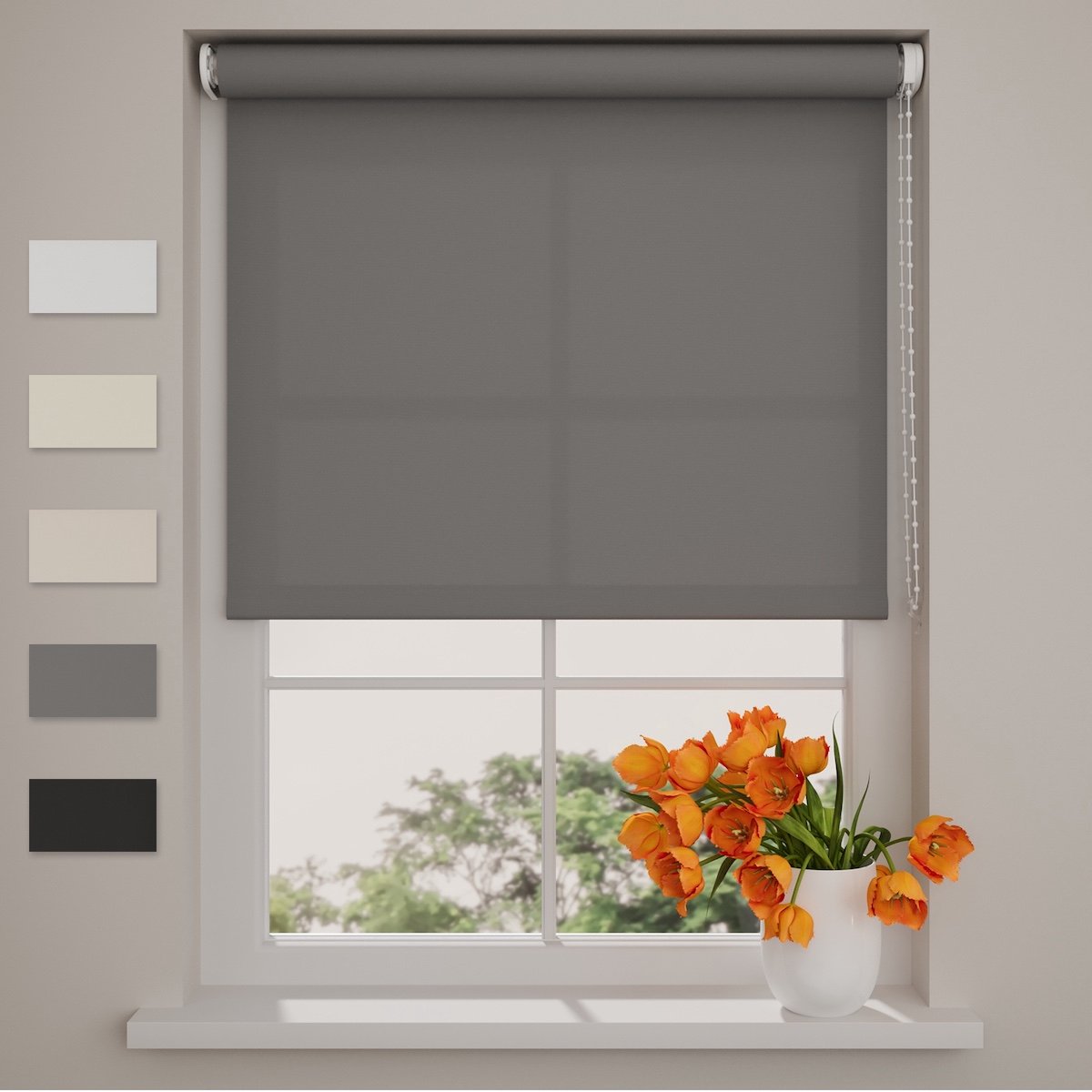 Rolgordijn Easy Lichtdoorlatend - Grey - 110 x 190 cm