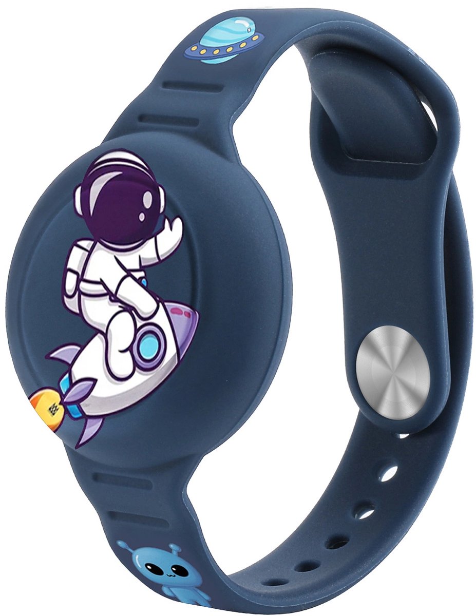Hurtel Siliconen Airtag-Hoesje Met Astronaut Voor Kinderen Marineblauw