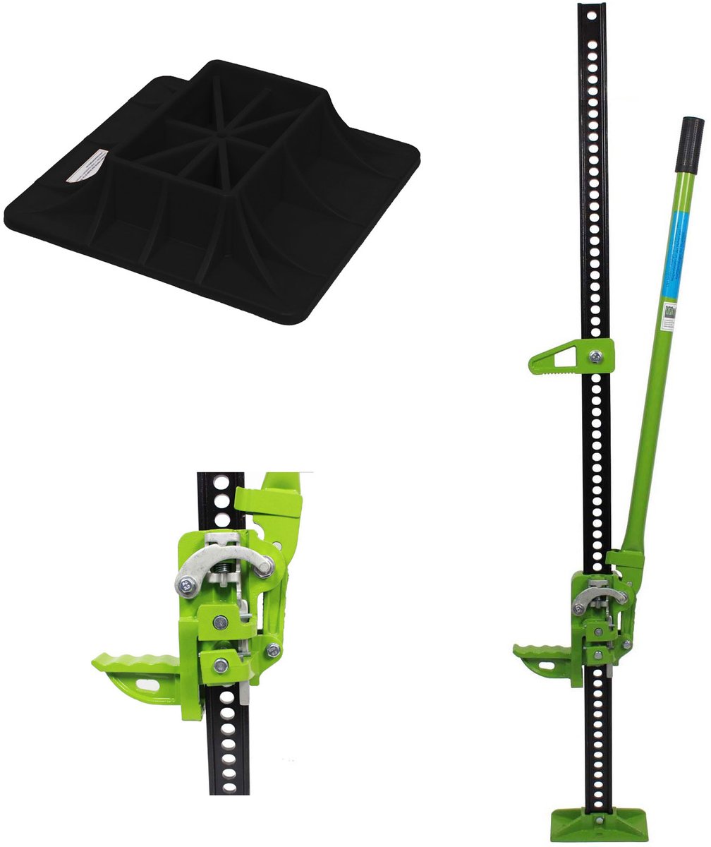 TRUTZHOLM Landbouwkrik 150cm 60" met Platform - 3.000kg Hi-Lift Terrein Krik - 4x4 Offroad Hefboomkrik Dommekracht Set