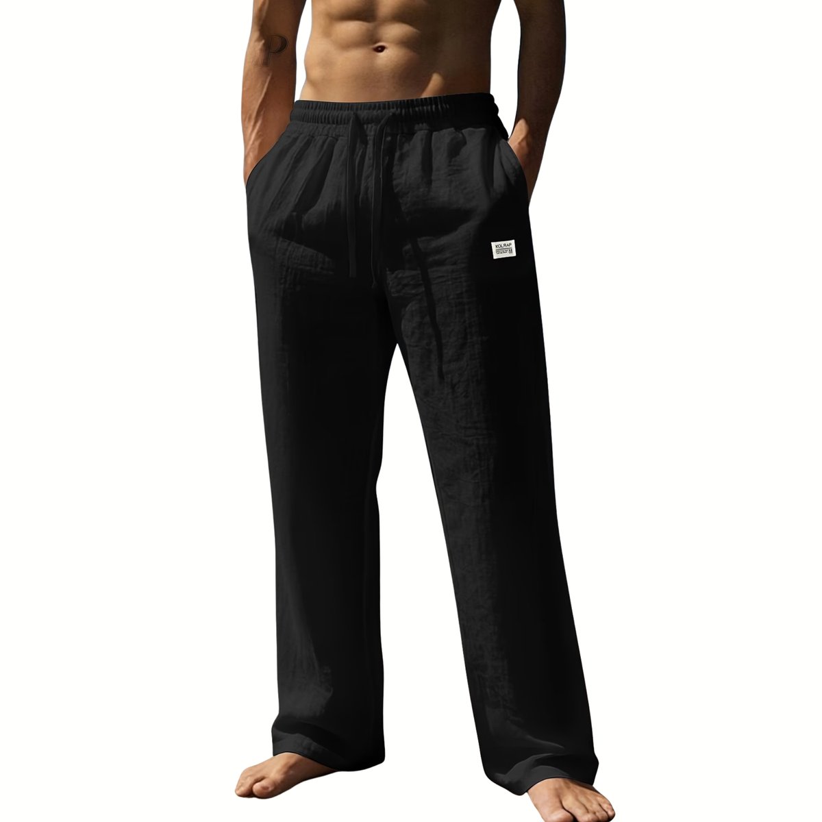 Currero Linnen Broek Heren - Zomerbroek - Volwassenen - Lange Broek - Pantalon - Strandbroek - Zomer - Ibiza Stijl - Zwart XXL