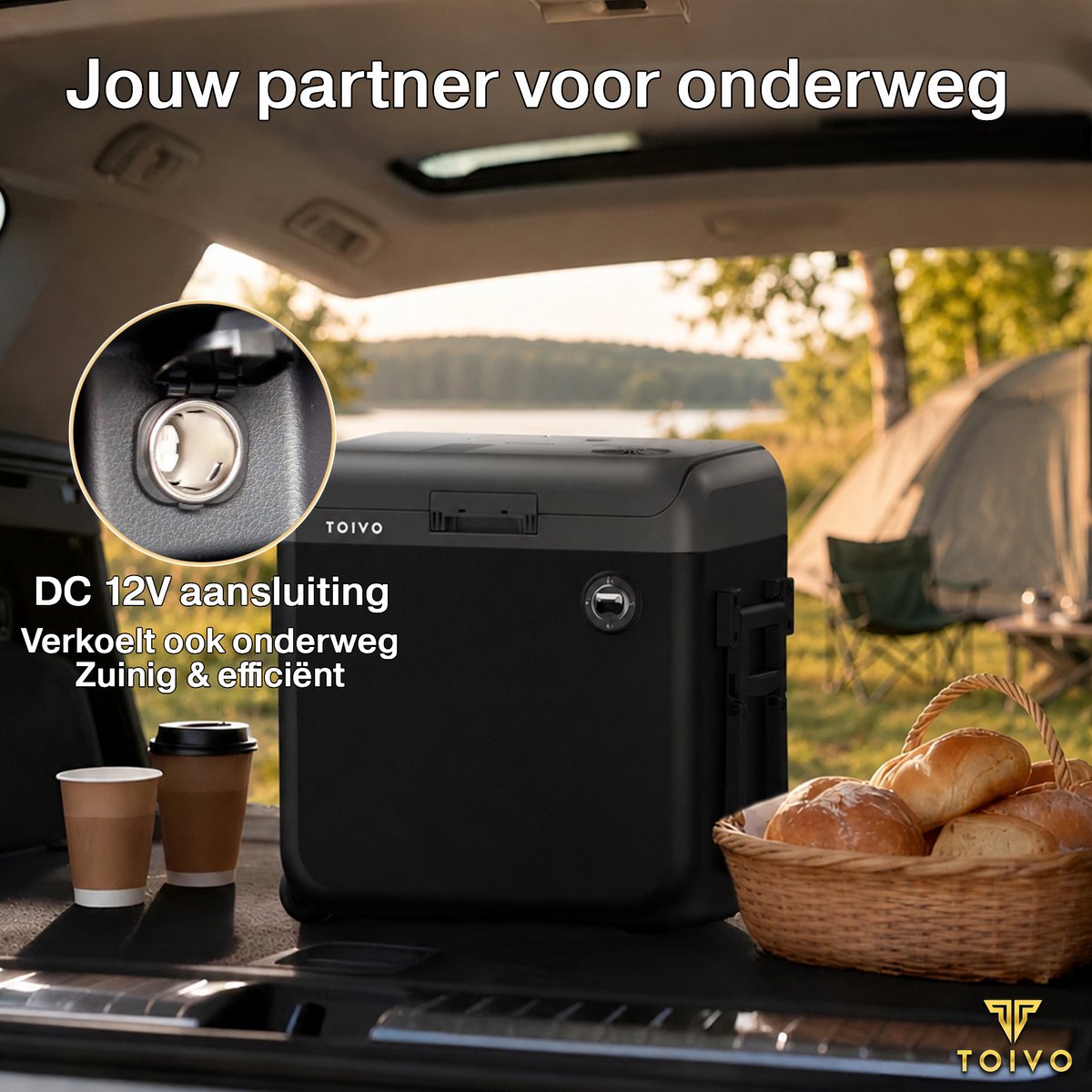 Toivo Elektrische Koelbox - 40 Liter - 12V en 230 volt - Auto - Camping Koelkast - Koelen en Verwarmen - Frigobox - Zwart – foto 3