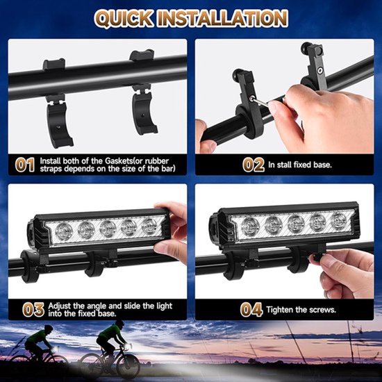 2800 Lumen E-bike Koplamp - Fietslicht - Bike light - 5 LED - 5 Standen - 6400mAh - IPX5 Waterdicht-Voorlicht MTB & Racefiets Verlichting — afbeelding 3