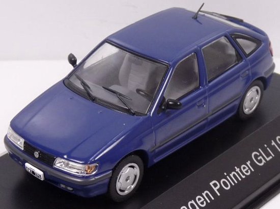 Blauwe Volkswagen Pointer GLi 1994 modelauto, 1:43 schaal.