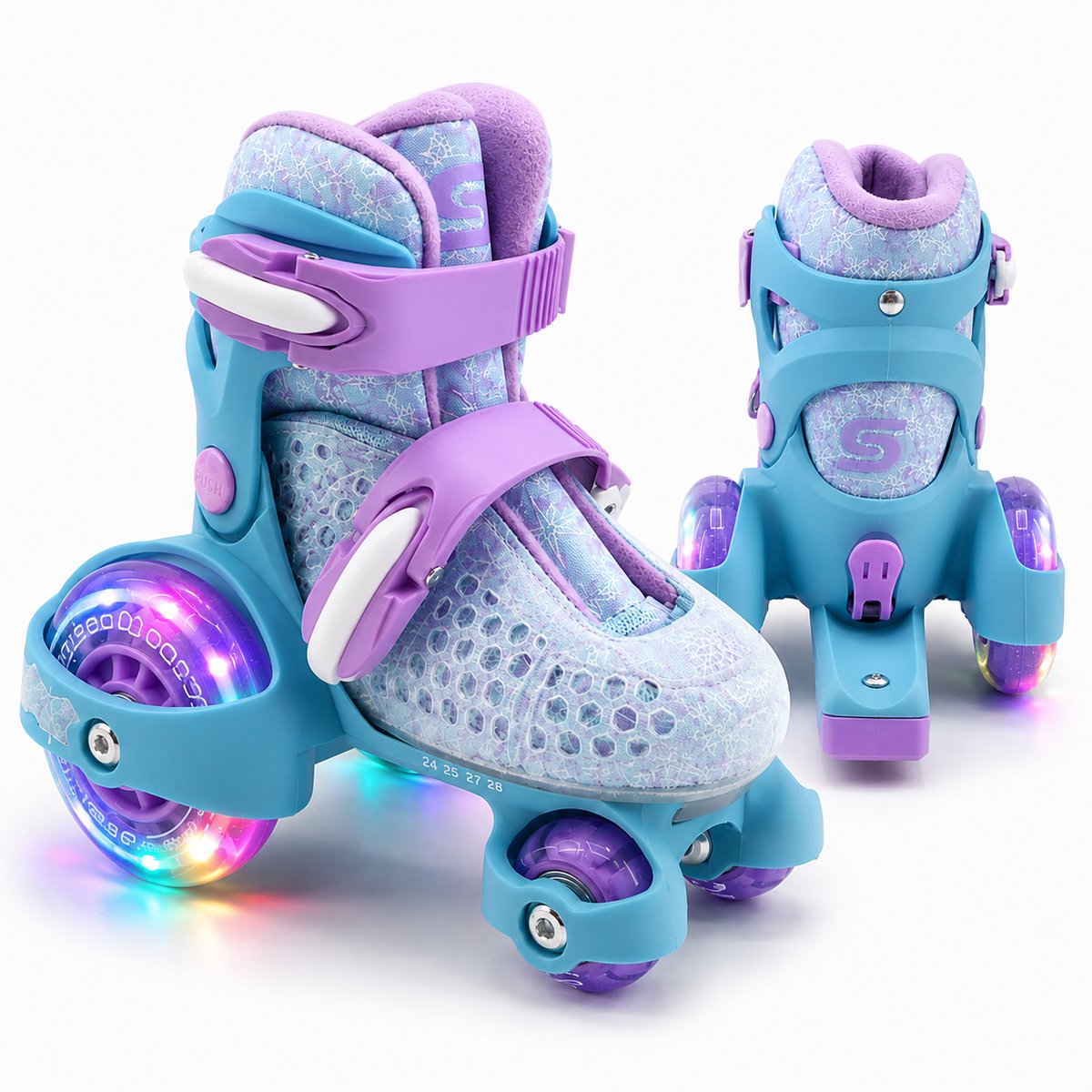 Suotu Rolschaatsen Verstelbaar voor Beginners Lichtgevende wielen Rolschaatsen Kinderen EUR Blauw