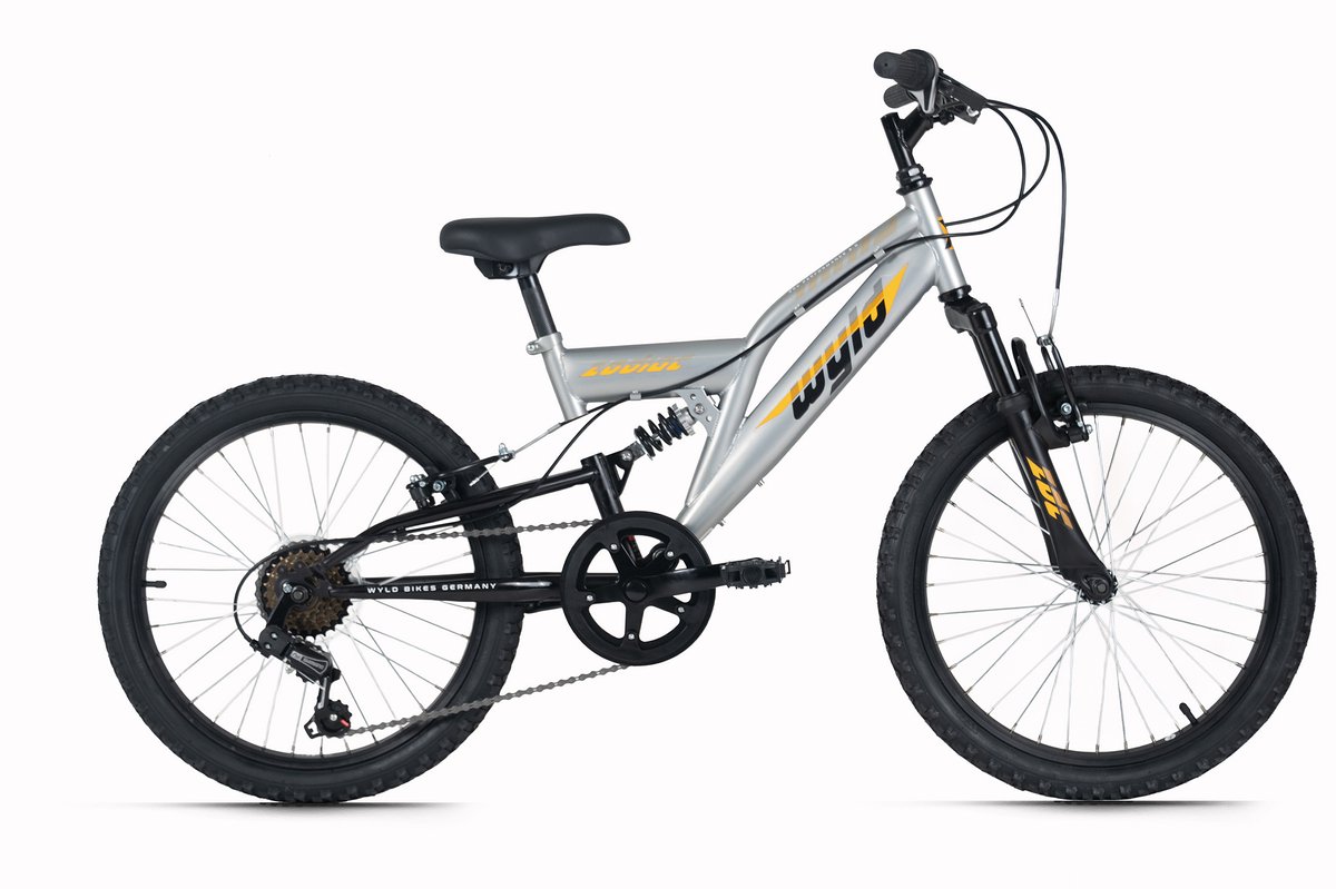 WYLD kinder-mountainbike Fully 20'' Zodiac grijs 6 versnellingen rechts 31 cm