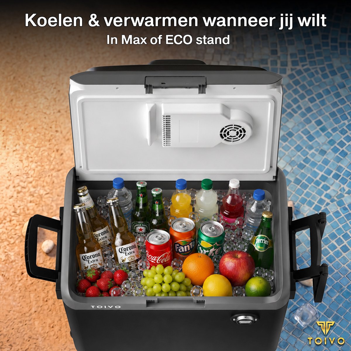Toivo Elektrische Koelbox - 40 Liter - 12V en 230 volt - Auto - Camping Koelkast - Koelen en Verwarmen - Frigobox - Zwart – foto 5