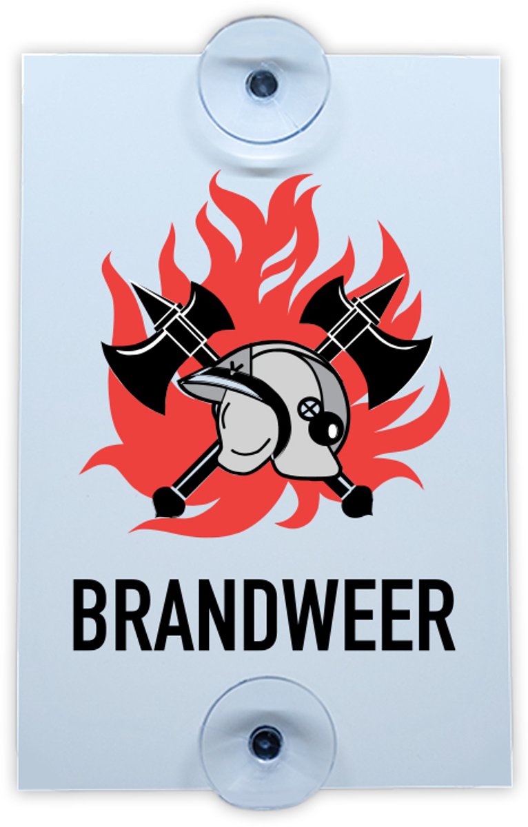Autobord Logo - Brandweer - 10x15cm - met rechte hoeken